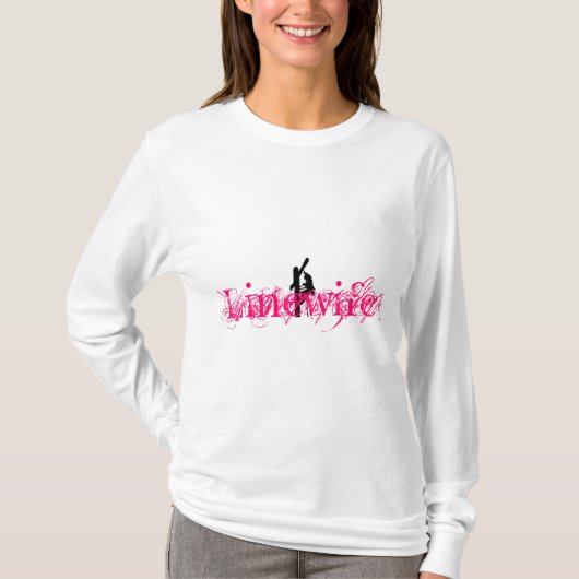 Linewife lang Hülse-Weiß u. rosa T-Shirt (Vorderseite)