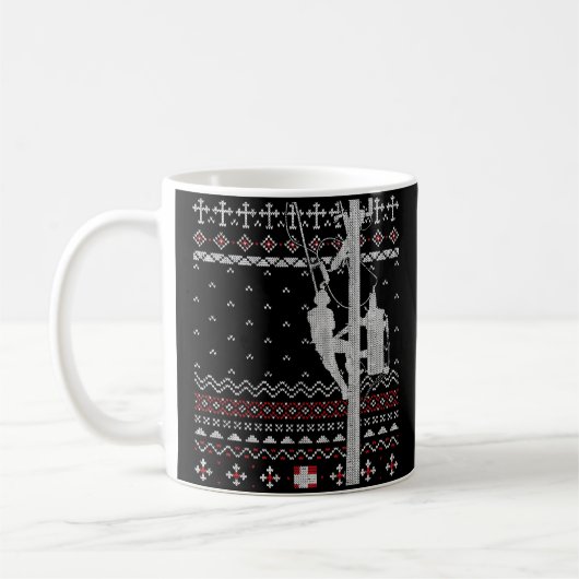 Lineworker Electricity Powerline Lineman Ugly Chri Kaffeetasse (Links)