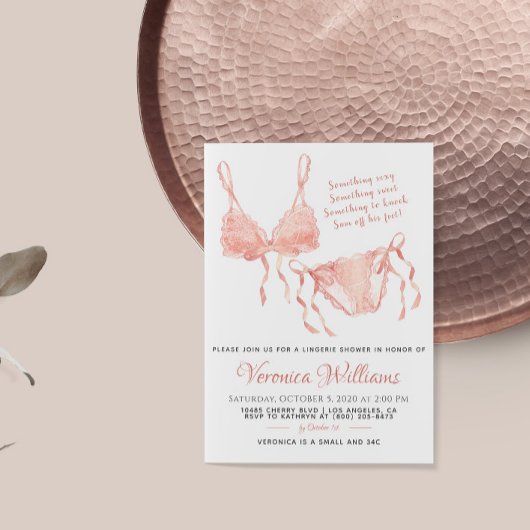 Lingerie Blush Bridal Dusche Einladung