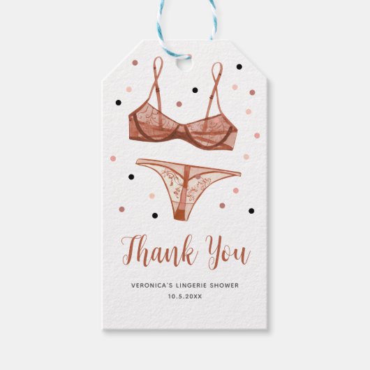 Lingerie Blush Bridal Geschenkanhänger (Vorderseite)