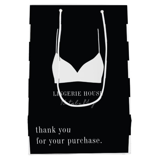 Lingerie Boutique danke Ihnen für Ihren Kauf Mittlere Geschenktüte (Rückseite)