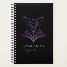 Lingerie Boutique Logo Lila Glitzer Planner Planer