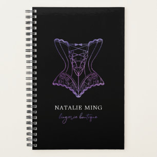 Lingerie Boutique Logo Lila Glitzer Planner Planer
