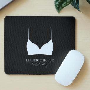 Lingerie-Boutique-Logo Moderne Schwarz-Weiß Mousepad