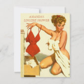 Lingerie Brautdusche Einladung (Vorderseite)