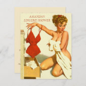 Lingerie Brautdusche Einladung (Vorne/Hinten)
