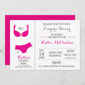 Lingerie Brautparty Bachelorette Einladung (Vorne/Hinten)