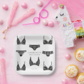 Lingerie Brautparty Bachelorette Panty Pattern Pappteller (Party)