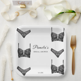 Lingerie Brautparty Bachelorette Panty Pattern Pappteller