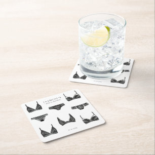 Lingerie Brautparty Bachelorette Panty Pattern Rechteckiger Pappuntersetzer