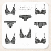 Lingerie Brautparty Bachelorette Panty Pattern Rechteckiger Pappuntersetzer (Vorderseite)