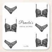 Lingerie Brautparty Bachelorette Panty Pattern Rechteckiger Pappuntersetzer (Vorderseite)