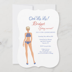Lingerie Brautparty Blaue Einladung