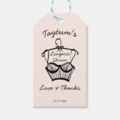 Lingerie Brautparty danke Ihnen Geschenkanhänger (Vorderseite)