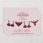 Lingerie Brautparty Einladung (Vorne/Hinten)
