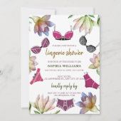 Lingerie Brautparty Floral Theme Einladung (Vorderseite)