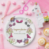 Lingerie Brautparty Floral Theme Pappteller (Party)