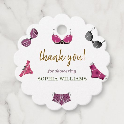 Lingerie Brautparty Geschenkanhänger (Vorderseite)