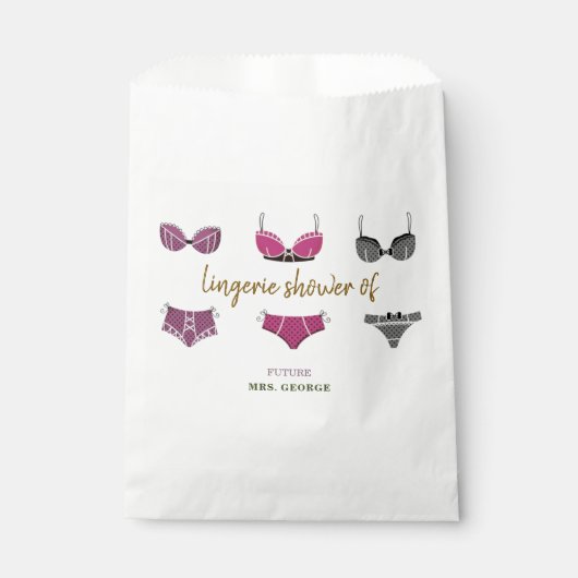 Lingerie Brautparty Geschenktütchen (Vorderseite)