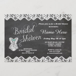 Lingerie Brautparty Lace Corset Chalk Einladung
