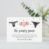 Lingerie Brautparty Panty Game Card Dankeskarte (Stehend Vorderseite)