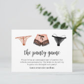 Lingerie Brautparty Panty Game Card Dankeskarte (Stehend Vorderseite)