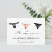 Lingerie Brautparty Panty Game Card Dankeskarte (Stehend Vorderseite)