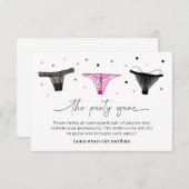 Lingerie Brautparty Panty Game Card Dankeskarte (Vorne/Hinten)