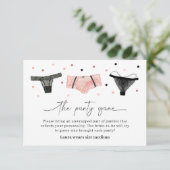 Lingerie Brautparty Panty Game Card Dankeskarte (Stehend Vorderseite)