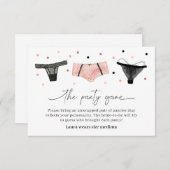 Lingerie Brautparty Panty Game Card Dankeskarte (Vorne/Hinten)