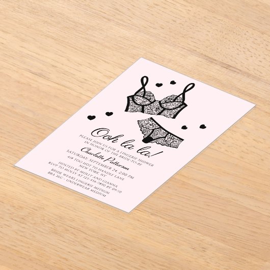 Lingerie Brautparty Panty Junggeselinnen-Abschied Acryleinladungen (Ablage )