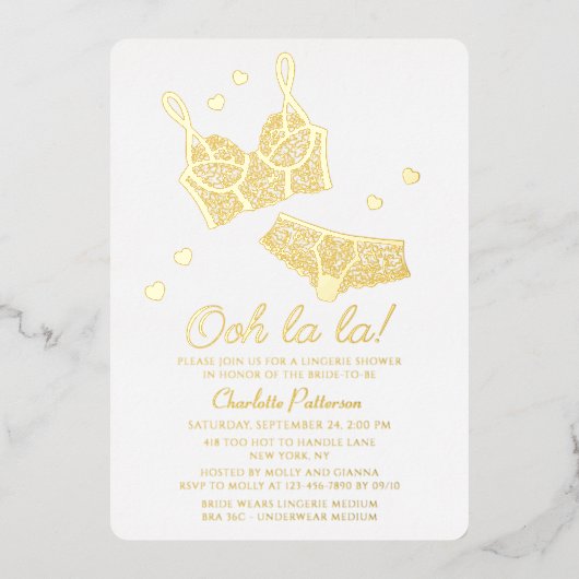 Lingerie Brautparty Panty Junggeselinnen-Abschied Folieneinladung (Vorderseite)