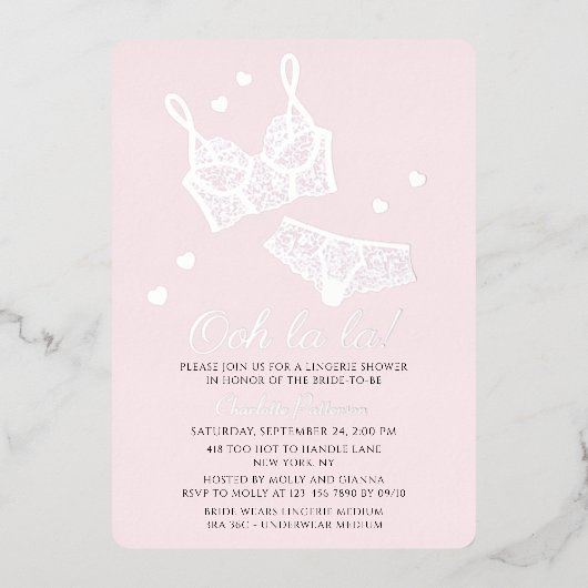 Lingerie Brautparty Panty Junggeselinnen-Abschied Folieneinladung (Vorderseite)