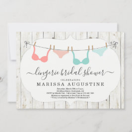 Lingerie Brautparty Party - Rustikale Wäscheleine Einladung