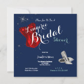 Lingerie Brautparty Silver Stilettos Red Corset Einladung (Rückseite)