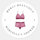 Lingerie Brautparty Vielen Dank Runder Aufkleber (Vorderseite)
