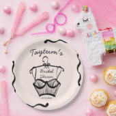 Lingerie-Brautparty-Wavy-Grenzskizze Pappteller (Party)