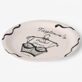 Lingerie-Brautparty-Wavy-Grenzskizze Pappteller (Schrägansicht)