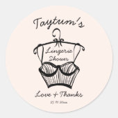 Lingerie-Brautparty-Wavy-Grenzskizze Runder Aufkleber (Vorderseite)