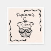 Lingerie-Brautparty-Wavy-Grenzskizze Serviette (Vorderseite)