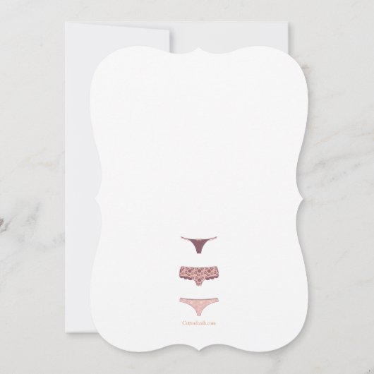 Lingerie Brautparty Weiße Einladung (Rückseite)