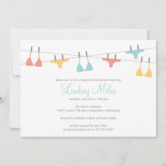 Lingerie Bridal Dusche Einladung (Vorderseite)