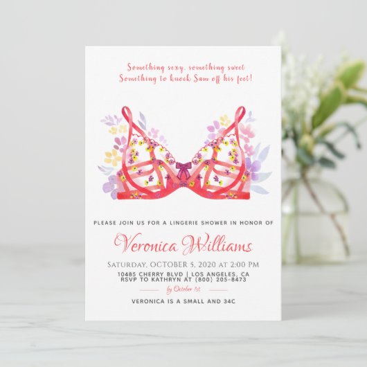 Lingerie Bridal Dusche Einladung (Stehend Vorderseite)