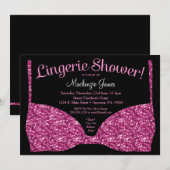 Lingerie Bridal Dusche Einladung Pink Glam (Vorne/Hinten)