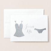 Lingerie Design Brautparty Folienkarte (Vorderseite mit Umschlag)
