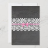 Lingerie Dusche Brautparty Pink Bow Lace Einladung (Rückseite)
