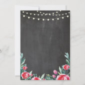 Lingerie Dusche Brautparty Red Chalk Einladung (Rückseite)