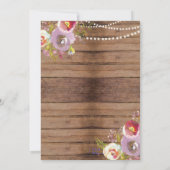 Lingerie Dusche Brautparty Wood Floral Einladung (Rückseite)