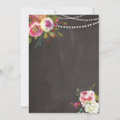 Lingerie-Dusche Chalk Corset-Blume laden Rosa ein Einladung (Rückseite)