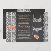 Lingerie-Dusche Einladende Coral-Brautparty-Spitze Einladung (Vorne/Hinten)